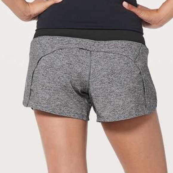 Lululemon Run Times Short II 4" Heather Lux Multi Black/ Black size 8 - Picture 1 of 5